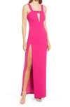 KATIE MAY TAKE THE PLUNGE STRETCH CREPE COLUMN GOWN
