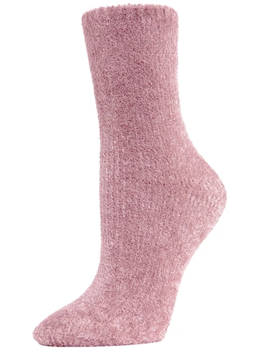 Memoi Velour Luxe Women's Crew Socks In Lilac