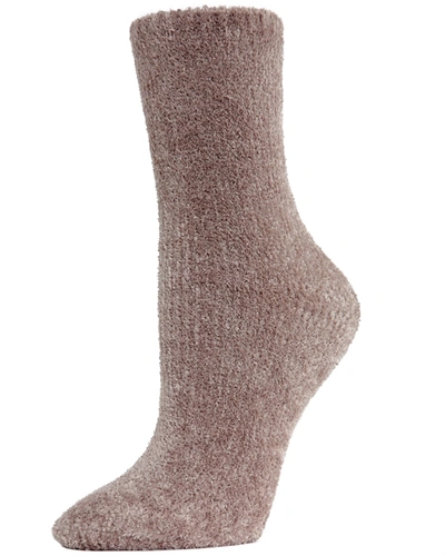 Memoi Velour Luxe Women's Crew Socks In Gray