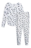 Aqs Printed Top & Pants 2-piece Pajama Set In White