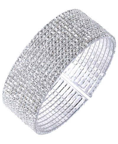Anne Klein Silver-tone Crystal Cuff Bracelet