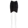 BURBERRY BURBERRY BLACK RUCHED JERSEY MINI SKIRT