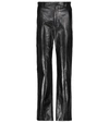 GUCCI HIGH-RISE LEATHER STRAIGHT PANTS,P00614167