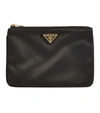 Prada Satin Eye Mask And Pouch Set In Nero