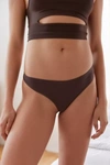 Out From Under Markie Seamless Ribbed Thong In Light Brown