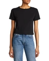 Amo Denim Babe Cropped Crewneck Tee In Black