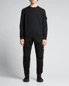 Stone Island Wool Logo Patch Sweater In Charcoal