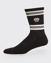 Alexander Mcqueen Man Black And White Skull Socks In Blackbone