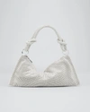 Cult Gaia Hera Nano Knotted Embellished Shoulder Bag In Clear