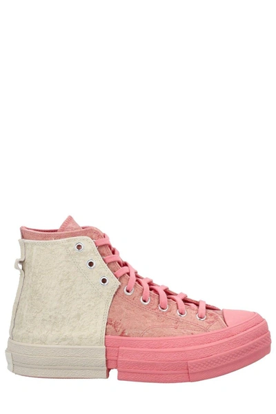 Converse Womens Fcw Quartz Pink Feng Chen Wang 2-in-1 Chuck 70 High-top Leather Trainers 7