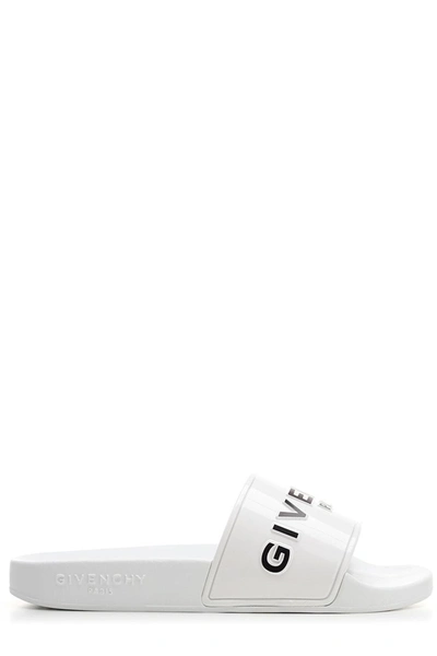 Givenchy Logo-print Rubber Slides In White