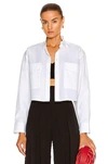 Alaïa Cotton Poplin Long Sleeve Top In Blanc