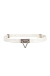 Bottega Veneta Triangle Lock Leather Belt In White & Silver
