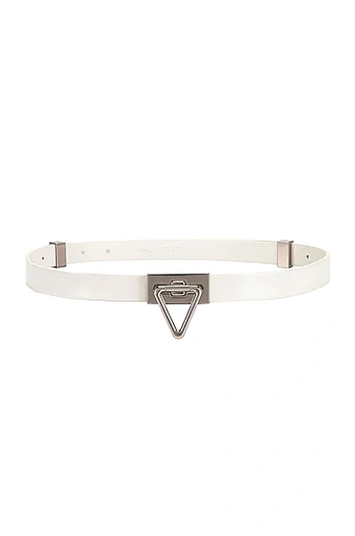 Bottega Veneta Triangle Lock Leather Belt In White & Silver
