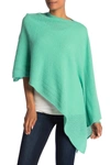Portolano Lightweight Lambswool Cowl Neck Poncho In Aquatic