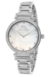 Porsamo Bleu Chantal Topaz Stone Quartz Watch, 38mm In Silver