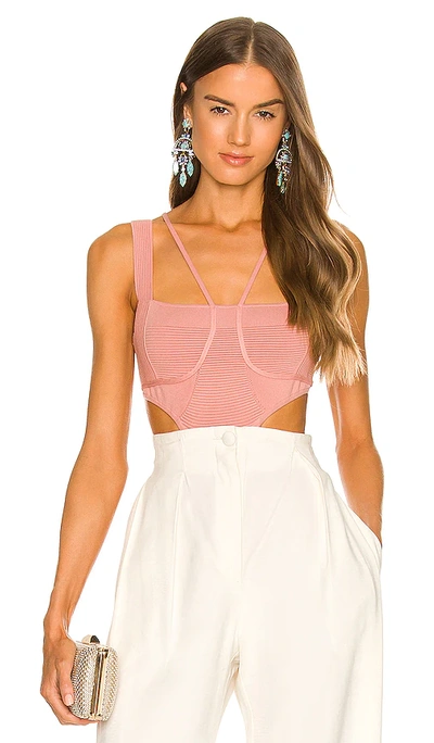 Michael Costello X Revolve Kameron Knit Bodysuit In Blush
