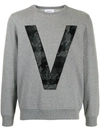 Ports V Logo-appliqué Sweater In Grau