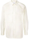 Ports V Chest-pockets Long-sleeve Shirt In Nude