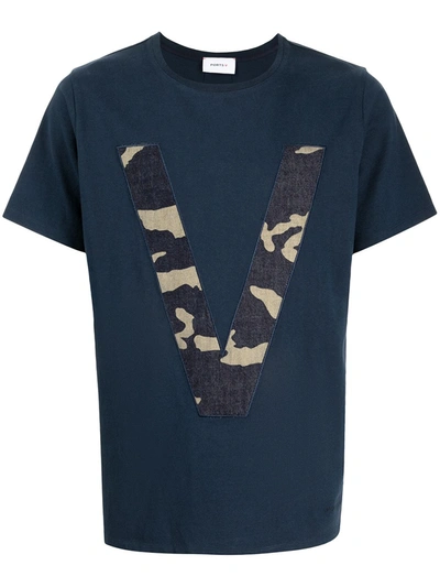 Ports V Logo-print Cotton T-shirt In Blau