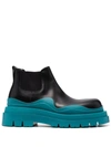 Bottega Veneta Black & Blue Low Tire Chelsea Boots