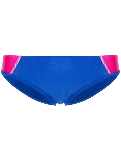 Duskii Ella Two-tone Bikini Bottom In Blau