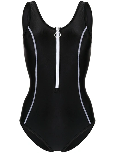 Duskii Tamara Zip-up Swimsuit In Schwarz