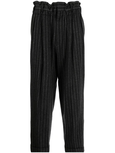 Bed J.w. Ford Pinstripe High-waist Trousers In Grau