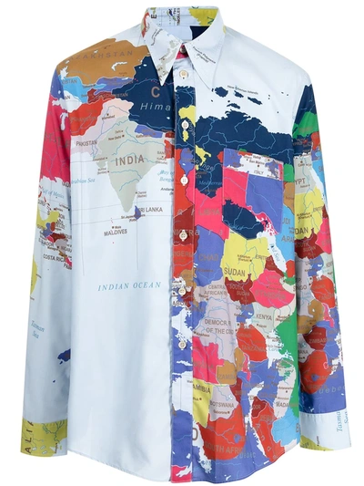 Bed J.w. Ford Graphic Map-print Shirt In Mehrfarbig