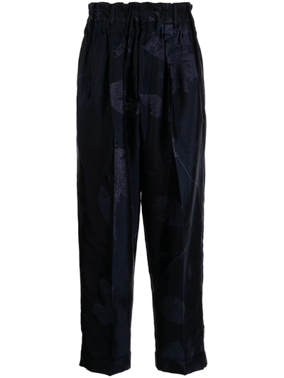 Bed J.w. Ford Jacquard Cropped Trousers In Blau