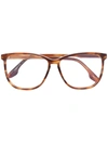 Victoria Beckham Tortoiseshell-effect Square Glasses In Braun