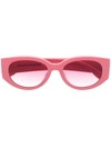 Alexander Mcqueen Graffiti Logo-print Oval-frame Sunglasses In Rosa