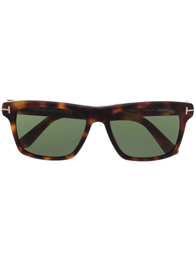 Tom Ford Tortoiseshell Square-frame Sunglasses In Brown