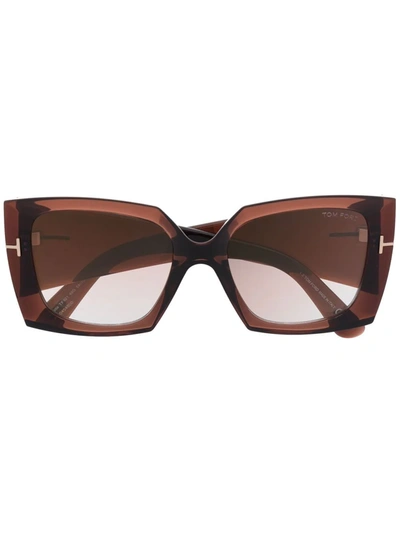Tom Ford Tinted Oversize-frame Sunglasses In Braun