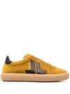 Lanvin Men's Glen Suede & Leather Low-top Sneakers In Gelb