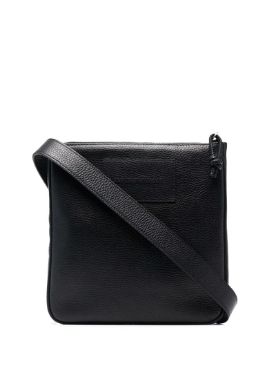 Emporio Armani Logo-embossed Messenger Bag In Schwarz