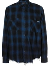 Amiri Shadow Check Cotton Shirt In Blue