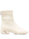 Raf Simons Solaris Zipped Ankle Boots In Nude