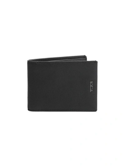 Tumi Monaco Embossed Leather Double Billfold Wallet In Black Texture