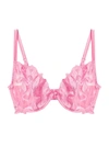 Fleur Du Mal Lily Lace Plunge Demi Bra In Pink Lemonade
