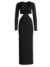 Cult Gaia Jana Cutout Knit Maxi Dress In Black