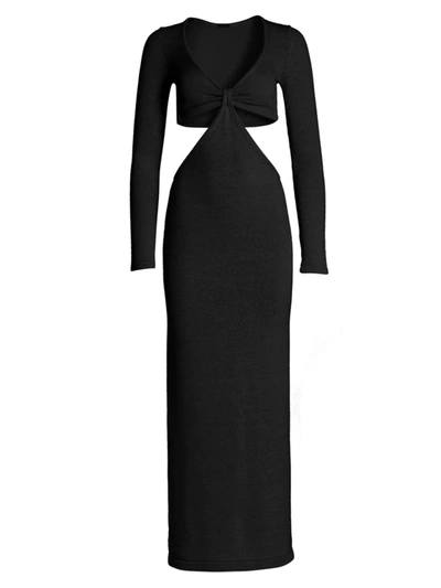 Cult Gaia Jana Cutout Knit Maxi Dress In Black