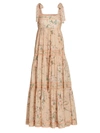 ZIMMERMANN WOMEN'S TIE-SHOULDER MAXI DRESS,400015087587