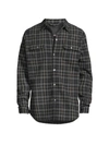 Linksoul Flannel Micro-fleece Long-sleeve Shirt Jacket In Black Plaid