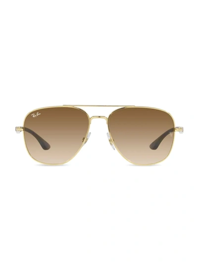 Ray Ban Ray-ban Men's Aviator Sunglasses, 56mm In Gold/brown Gradient