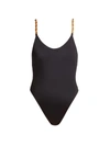 VERSACE CHAIN STRAP ONE-PIECE SWIMSUIT,400015325346