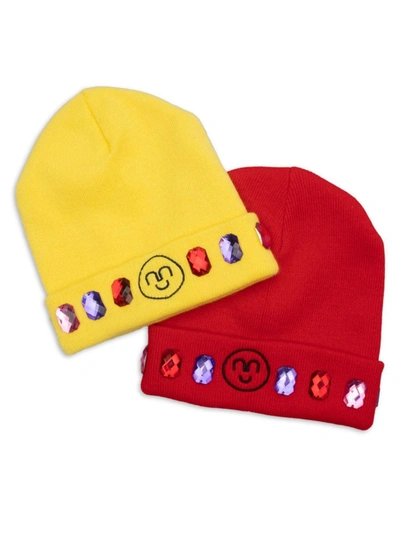 Super Smalls Kids' Girl's 2-pack Embellished Snowball Fight Beanie In Neutral