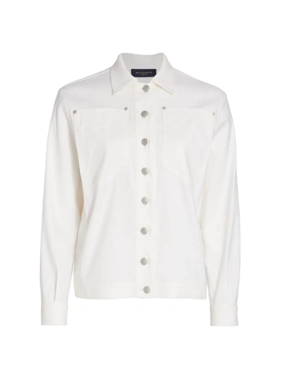 Piazza Sempione Checked Woven Shirt In Optical White