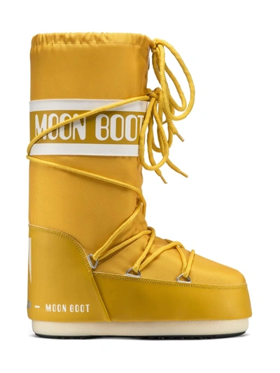 Moon Boot Men's Icon Nylon Snow Boots In Yellow