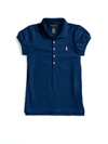 Polo Ralph Lauren Kids' Little Girl's & Girl's Stretch Cotton Polo Shirt In Navy